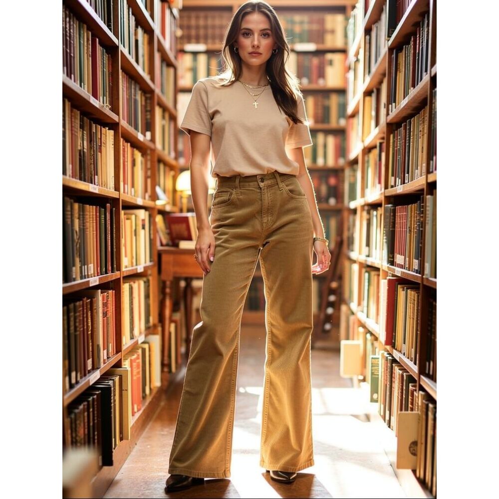 NEW Levi's 726 High Rise Flare Brown Corduroy Pants 28 x 32
